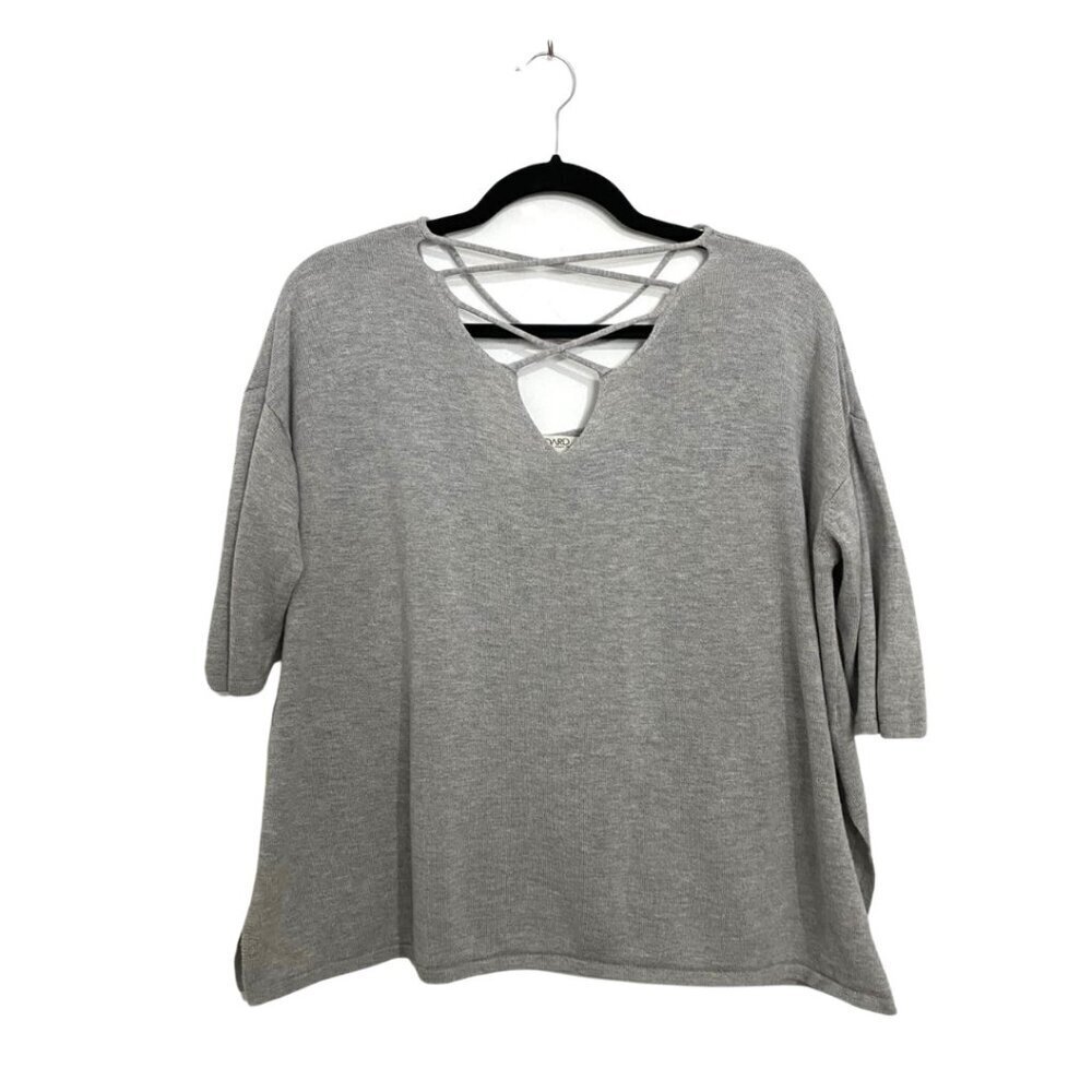 Standard Peoples Project LA Bowie Knit Light Grey Criss Cross Top